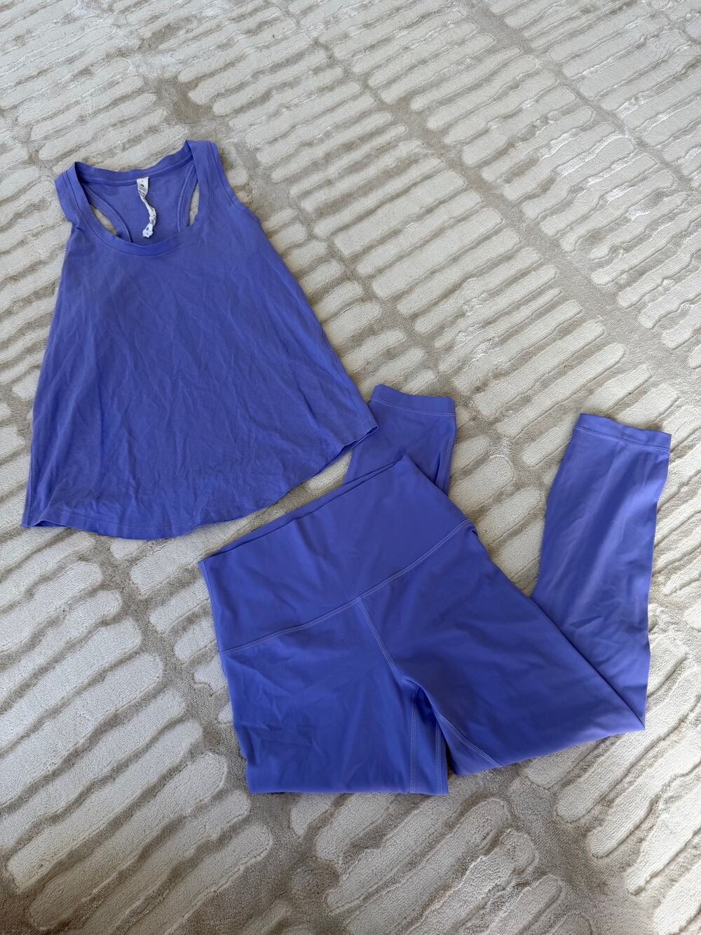 Lululemon Purple Workout Set Tank Size 2 + High Rise Leggings Size 6